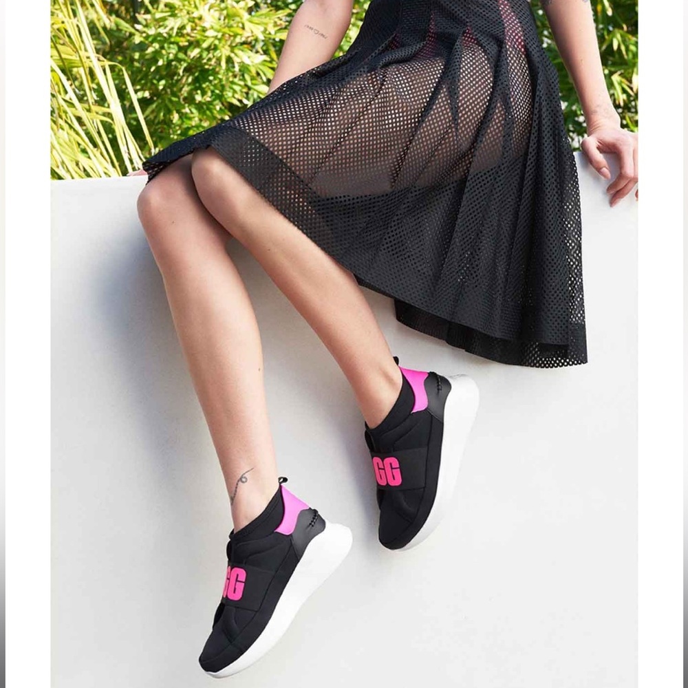 Womens UGG Neutra neon pink and black platform Slip On Sneakers #7 - Picture 4 of 7